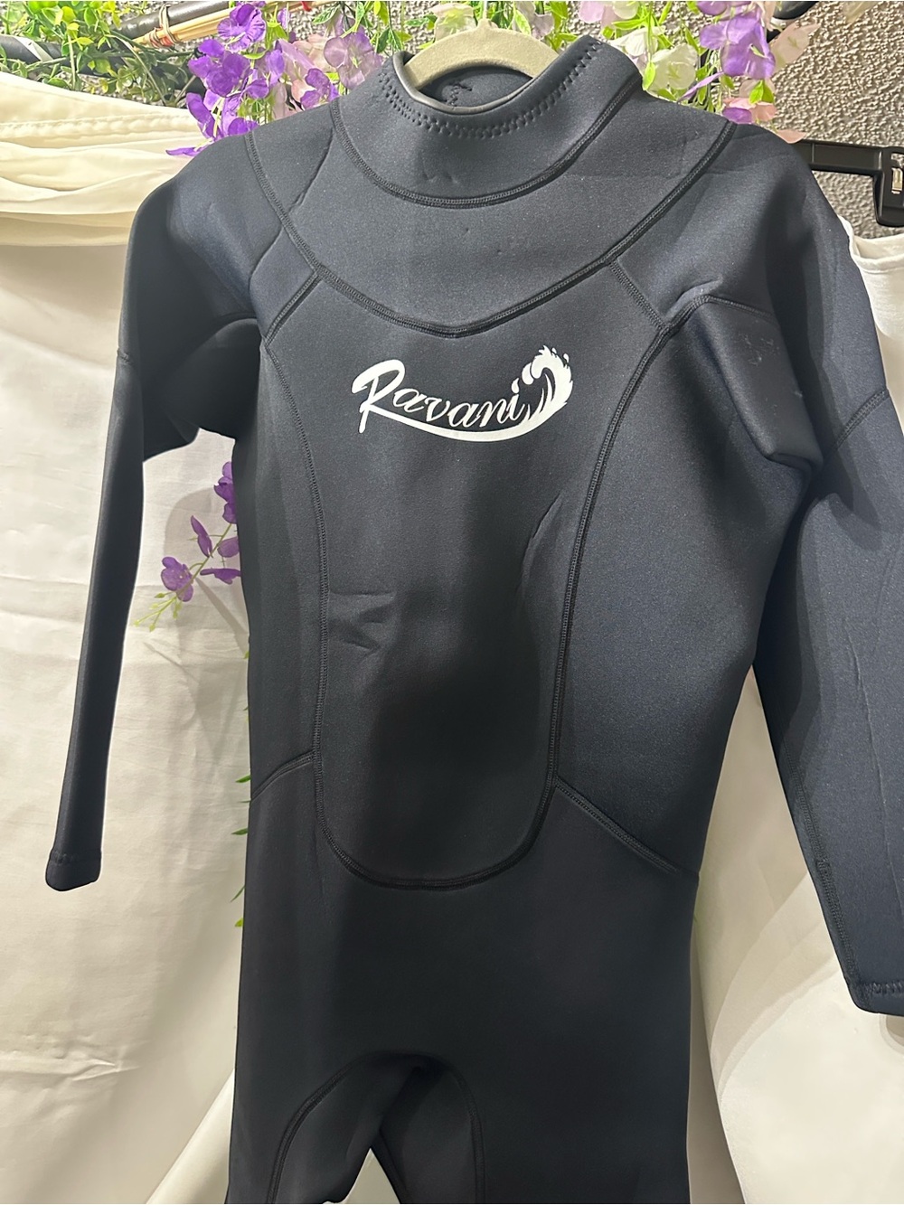 Raviani Black Men's Long-Sleeve Swim Bodysuit
